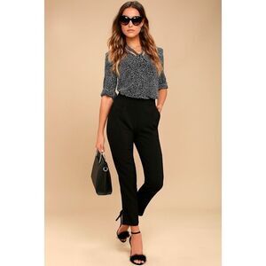 Lulus Kick It Black High-waisted Trouser Pants - Size L